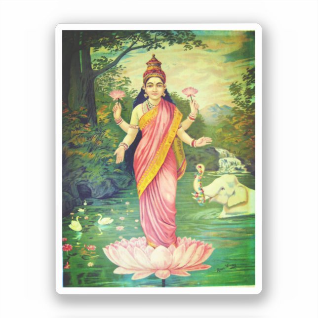 Goddeß Lakshmi Aufkleber (Vorderseite)