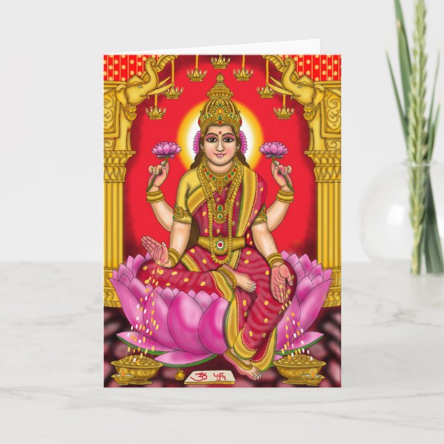 Goddess Lakshmi Grußkarte Karte (Vorderseite)