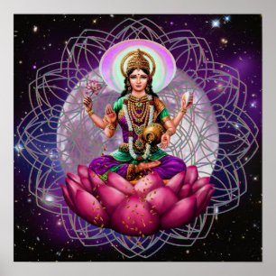 Goddess Lakshmi - kosmischer Segen mandala Poster