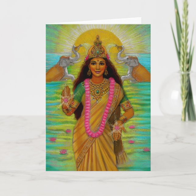 Goddess Lakshmi Note Card Karte (Vorderseite)