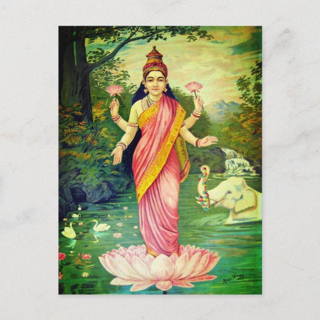 Goddeß Lakshmi Postkarte (Vorderseite)
