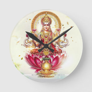 GODDESS LAKSHMI WALL CLOCK RUNDE WANDUHR