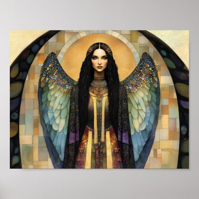Goddess Lilith Dark Rainbow Mosaic Painting Poster (Vorne)