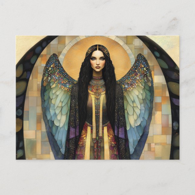 Goddess Lilith Dark Rainbow Mosaic Painting Postkarte (Vorderseite)
