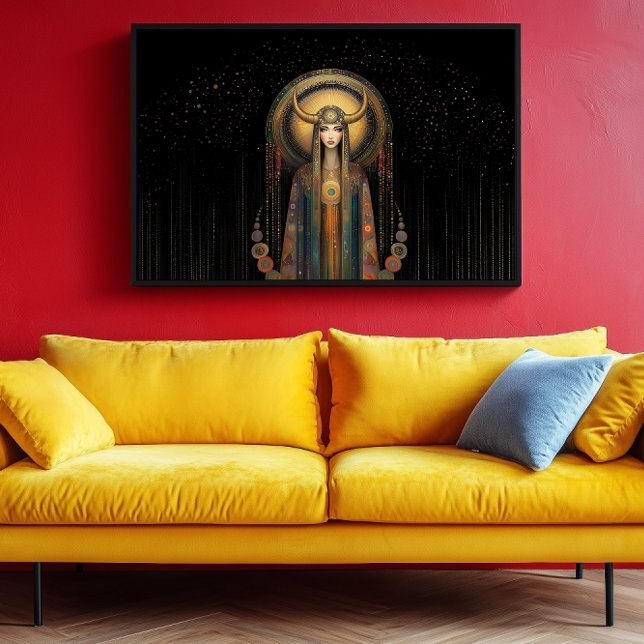 Goddess Lilith Rainbow Gold Schwarz Jugendstil Poster (Von Creator hochgeladen)