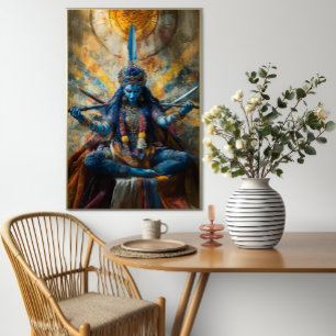 Goddess Maa Kali Abstrakt Hindu Portrait Poster