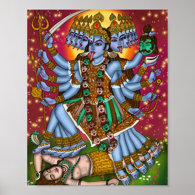 Goddess Mahakali Poster | Fierce Hindu Devi Kali S (Vorne)