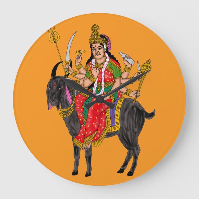 Goddess Meldi Wall Clock Große Wanduhr (Vorderseite)