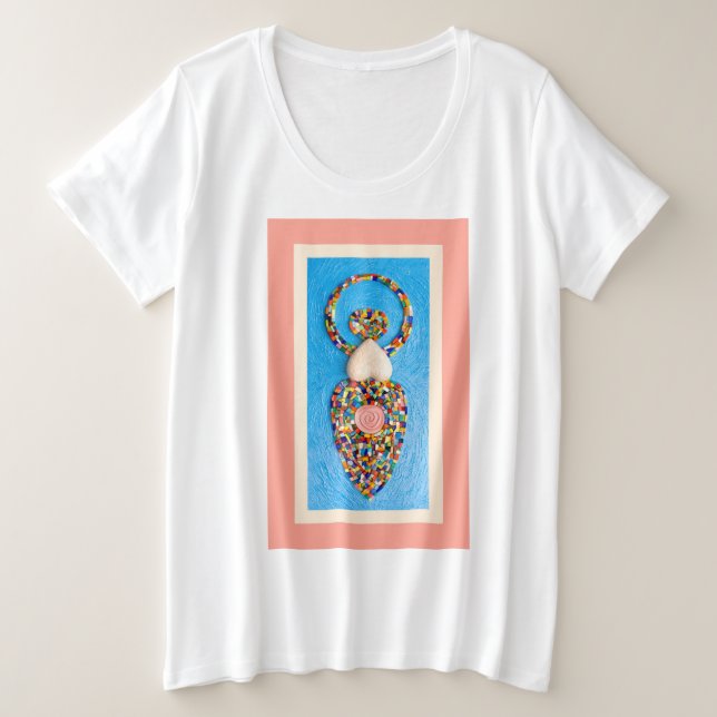 Goddess Mosaic Große Größe T-Shirt (Design vorne)