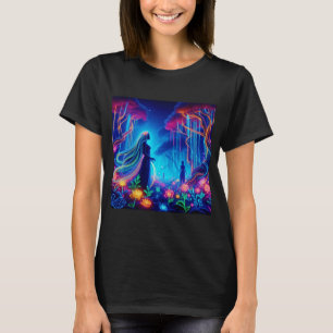 Goddess Neon Forest of Light Fantasy Märchenart T-Shirt