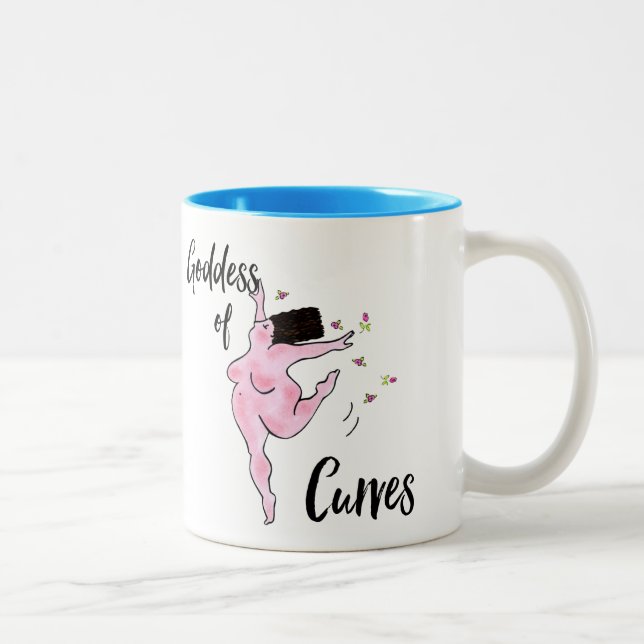 "Goddess of Curves" Zweifarbige Tasse (Rechts)