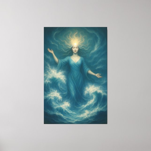  Goddess of Oceanic Radiance – Tidal Light Aura Ar Leinwanddruck (Vorderseite)