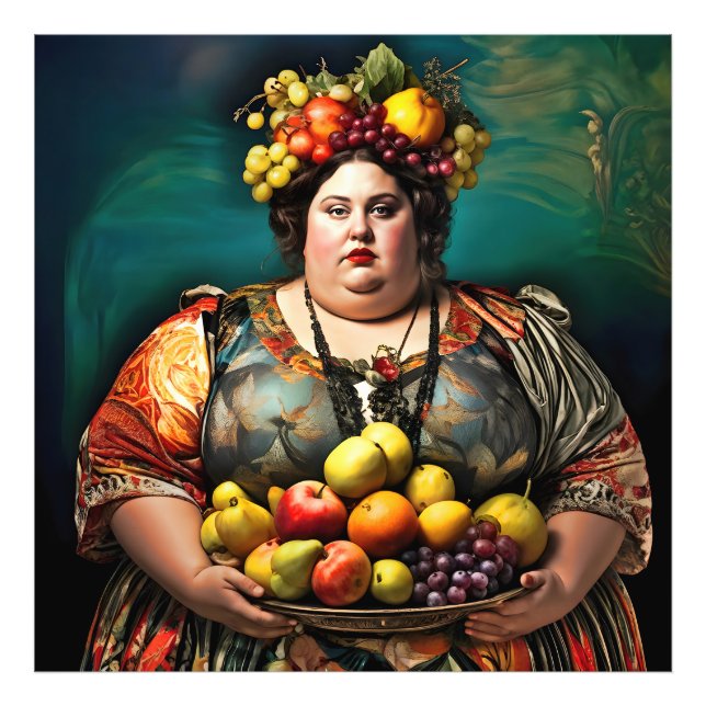 "Goddess of Overindulgence" - farbiges Portrait Fotodruck (Vorne)
