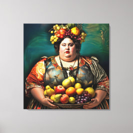 "Goddess of Overindulgence" - farbiges Portrait Leinwanddruck