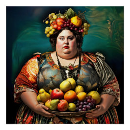 "Goddess of Overindulgence" - farbiges Portrait Poster
