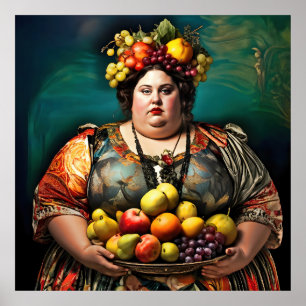 "Goddess of Overindulgence" - farbiges Portrait Poster
