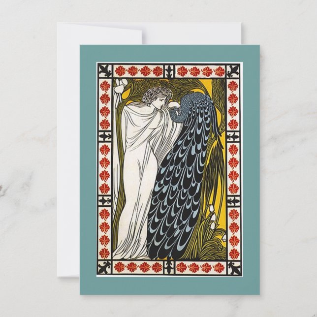 Goddess & Peacock Toga Party Einladung (Vorderseite)