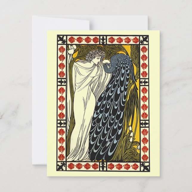 Goddess & Peacock Toga Party Einladung (Vorderseite)