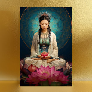 Goddess Quan Yin Hochfrequenz Portraitmalerei Postkarte