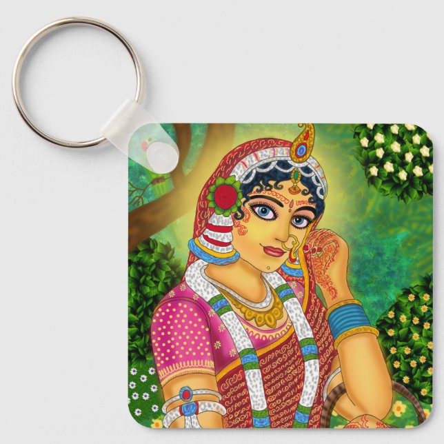 Goddess Radha Keychain Schlüsselanhänger (Vorderseite)