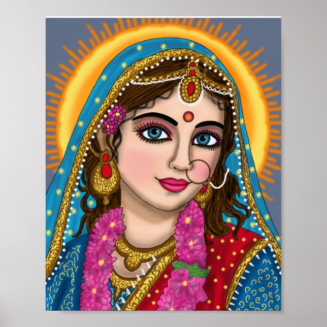 Goddess Radha Poster | Divine Hindu Devi Radha Spi (Vorne)