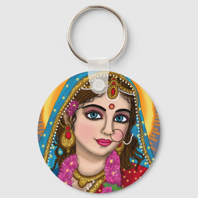 Goddess Radha Schlüsselanhänger | Divine Hindu Dev (Vorderseite)
