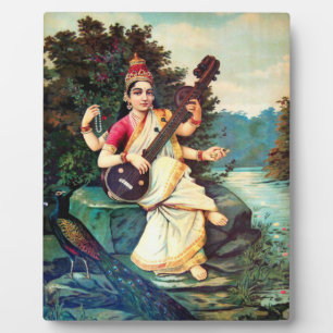 Goddess Saraswati by Raja Ravi Varma Fotoplatte