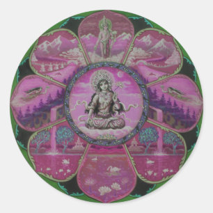 Goddess Tara Mandala Runder Aufkleber