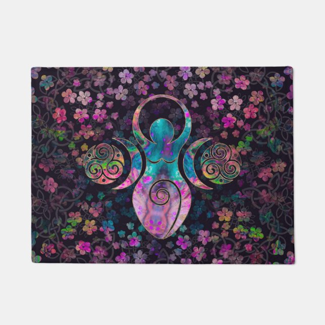 Goddess Triple Moon mit Triskele Fußmatte (Vorderseite)