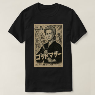 GODDOMAZA SAMURAI MOVIE BW POSTER BLACK T-Shirt