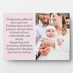 Godeltern und Godchild Custom Plaque mit Easel Fotoplatte