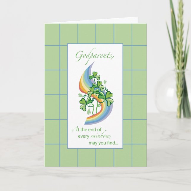 Godelterns Religious St. Patrick's Day Rainbow Karte (Vorderseite)
