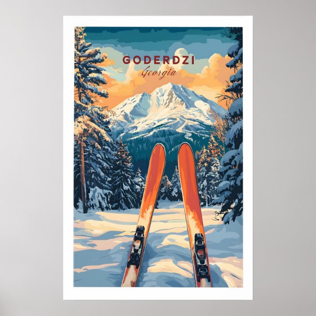 Goderdzi Ski-Wandkunstprint Georgia 1 Poster (Vorne)