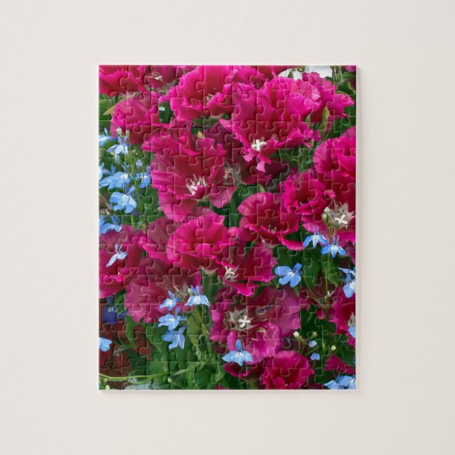 Godetia und Lobelia-Geschenke Puzzle (Vertikal)