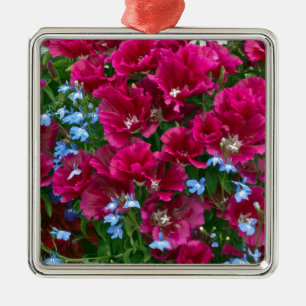 Godetia und Lobelia-Geschenke Silbernes Ornament