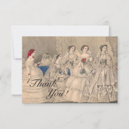 Godey's 1858 Hochzeitskleider Dankeschön Card Dankeskarte