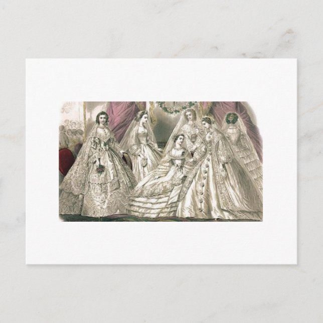 Godey's Ladys Book Viktorianisch Fashion Plate Wed Postkarte (Vorderseite)
