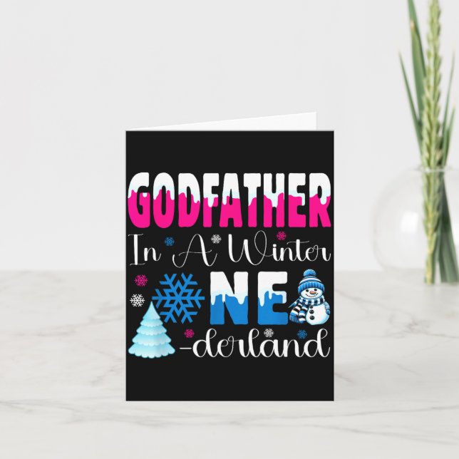Godfather In A Winter Onederland Bday Girl Sweet S Karte (Vorderseite)