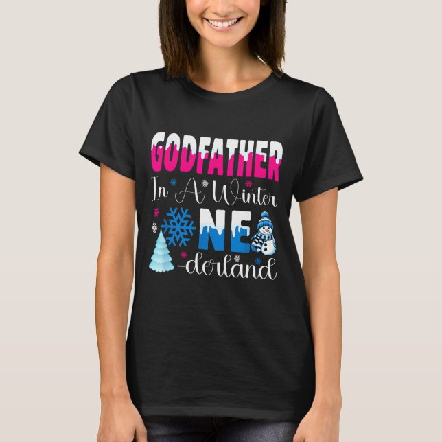 Godfather In A Winter Onederland Bday Girl Sweet S T-Shirt (Vorderseite)