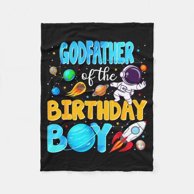 Godfather Of The Birthday Boy Space Astronaut 1st  Fleecedecke (Vorderseite)