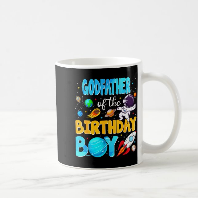 Godfather Of The Birthday Boy Space Astronaut 1st  Kaffeetasse (Rechts)