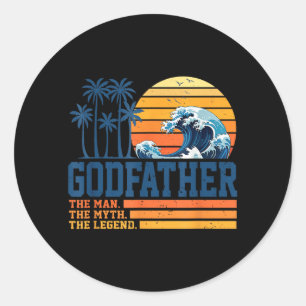 Godfather Retro Vatertag Runder Aufkleber