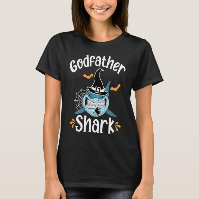 Godfather Shark  Halloween Godfather Announcement T-Shirt (Vorderseite)