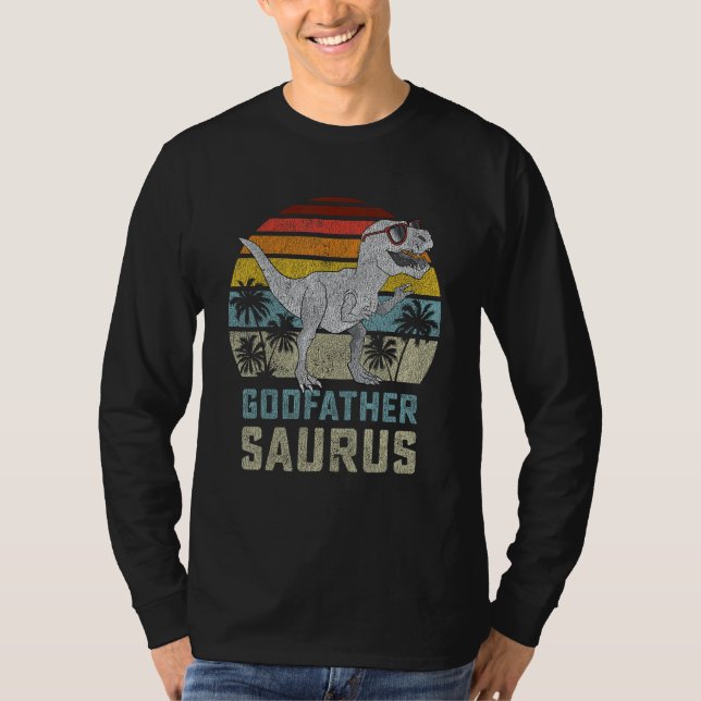 Godfathersaurus T Rex Dinosaur GodVater Saurus Fa T-Shirt (Vorderseite)