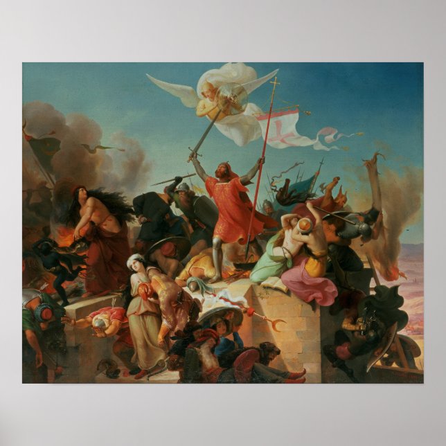 Godfrey de Bouillon, französischer Kreuzfahrer Poster (Vorne)