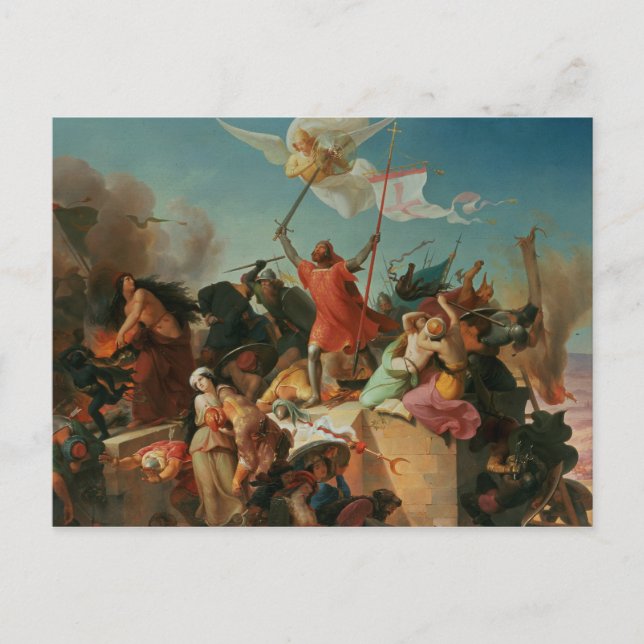 Godfrey de Bouillon, französischer Kreuzfahrer Postkarte (Vorderseite)