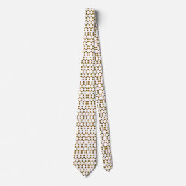 Godlen Polka DotsWhite Neck Tie Krawatte