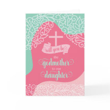 Godmateranforderung für Tochter Rosa und Meeresgrü