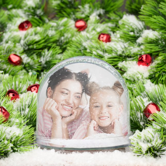 Godmother Christmas Gift Custom 2 Photo Schneekugeln (Weihnachten)