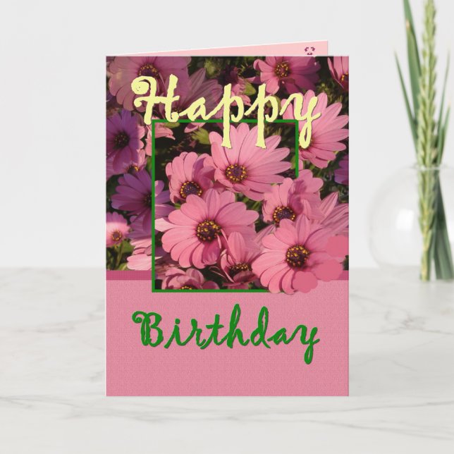 GODMOTHER - Geburtstag mit Pink Daisy Blume Karte (Vorderseite)